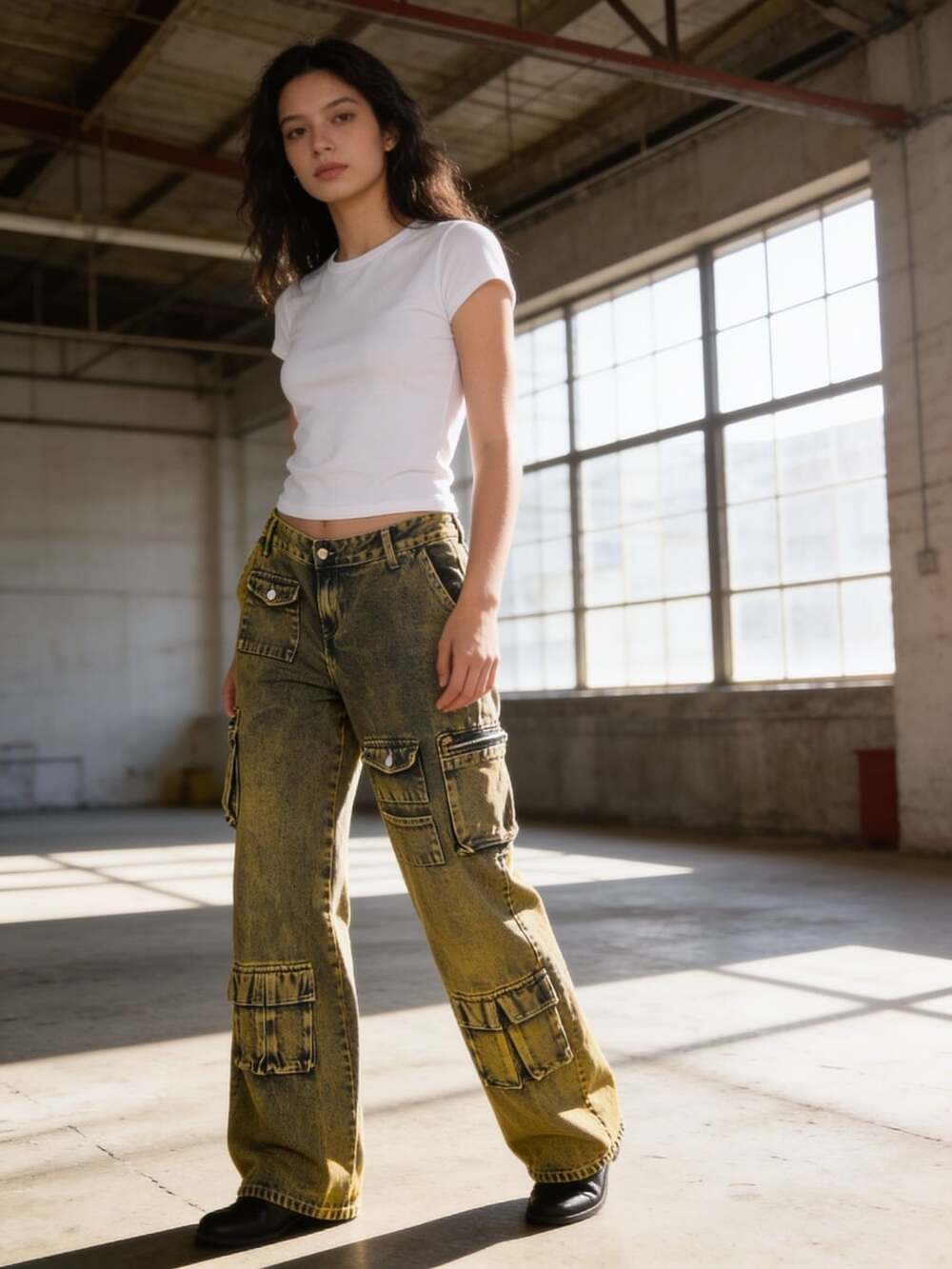 Fashion Nova Not Sorry Cargo Jean Size 7 Copper Wash